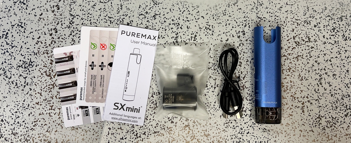 SXmini PureMax Pod Kit contents