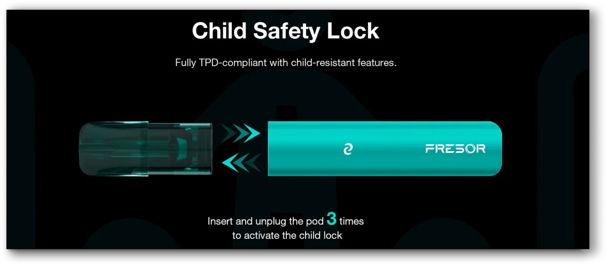 Fresor Slim Closed Pod Kit child lock