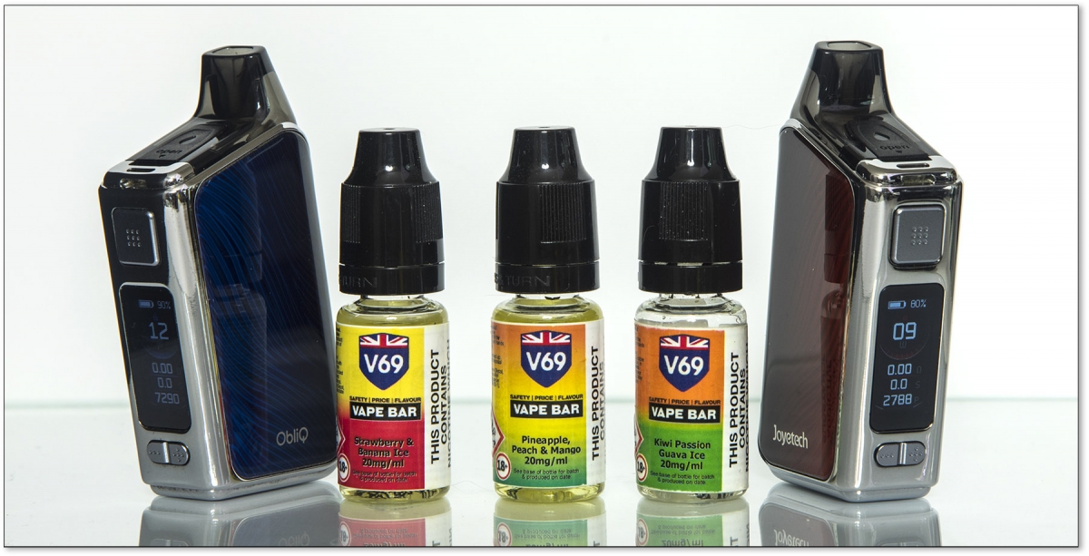 V69 Vape Bar Nic Salts Strawberry & Banana Ice, Pineapple, Peach & Mango, Kiwi Passion Guava Ice