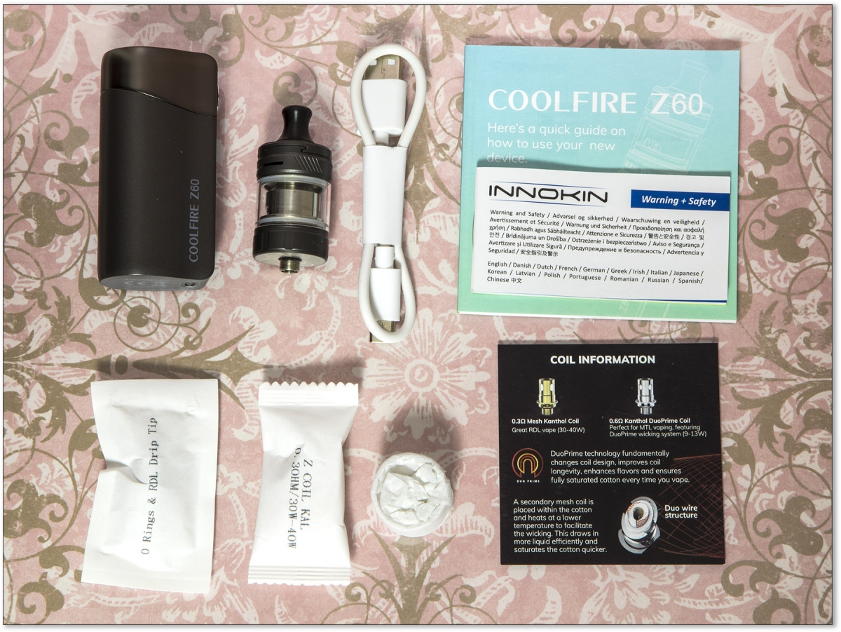 Innokin Coolfire Z60 Kit contents