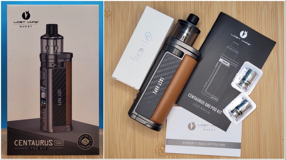 Lost Vape Centaurus Q80 kit packaging and unboxing