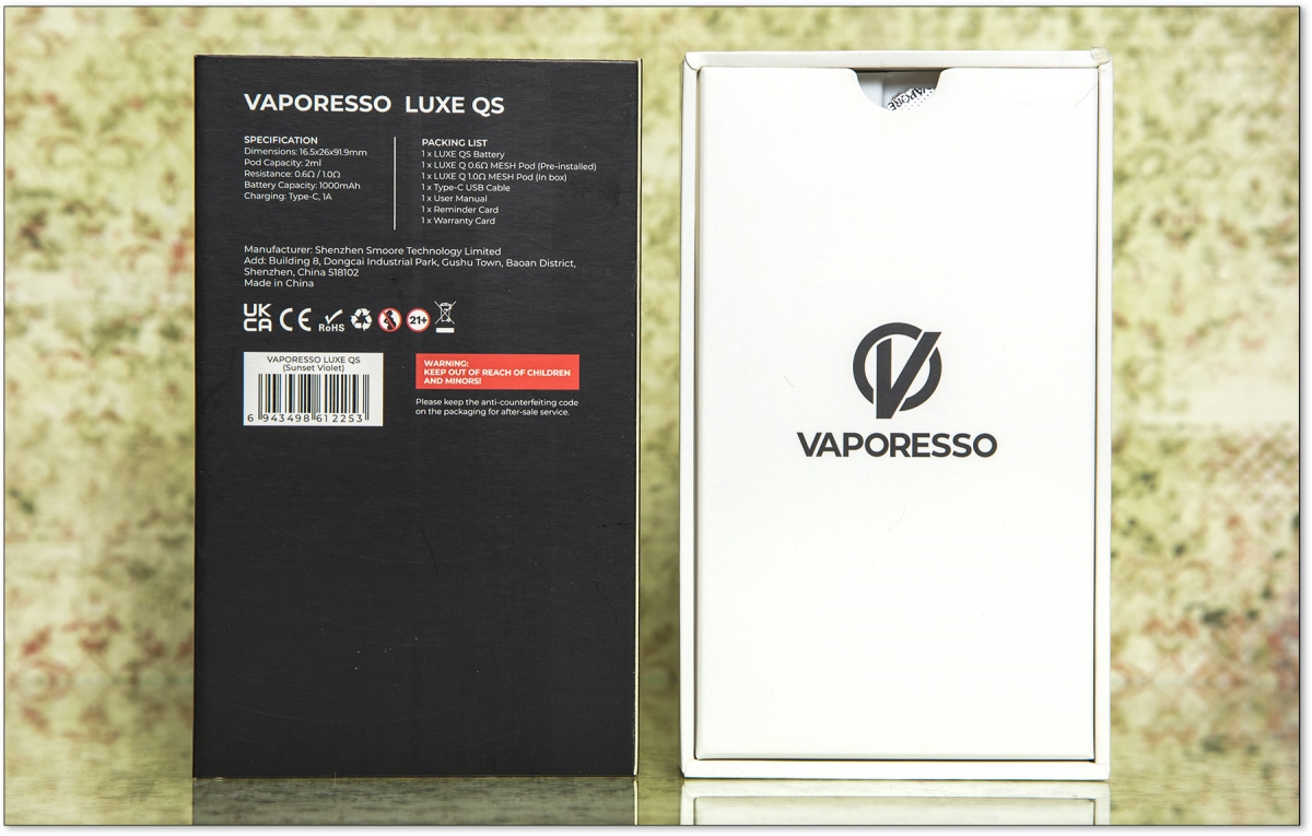 Vaporesso LUXE QS Pod Kit packaging