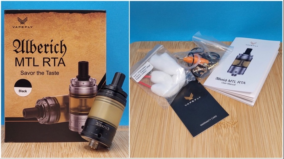 Vapefly Alberich MTL RTA unboxing and contents
