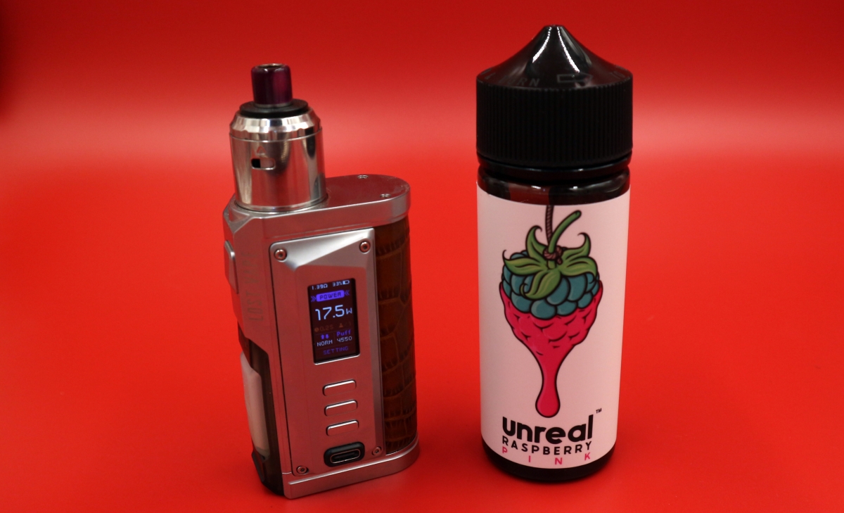 Unreal Raspberry Pink by Dispergo Vaping with Lost Vape Centaurus