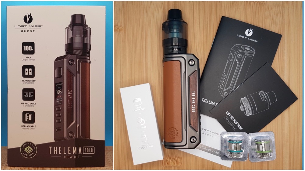 Lost Vape Thelema Solo box and contents