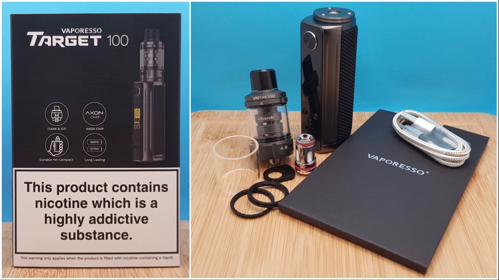 Vaporesso Target 100 kit unboxing and contents