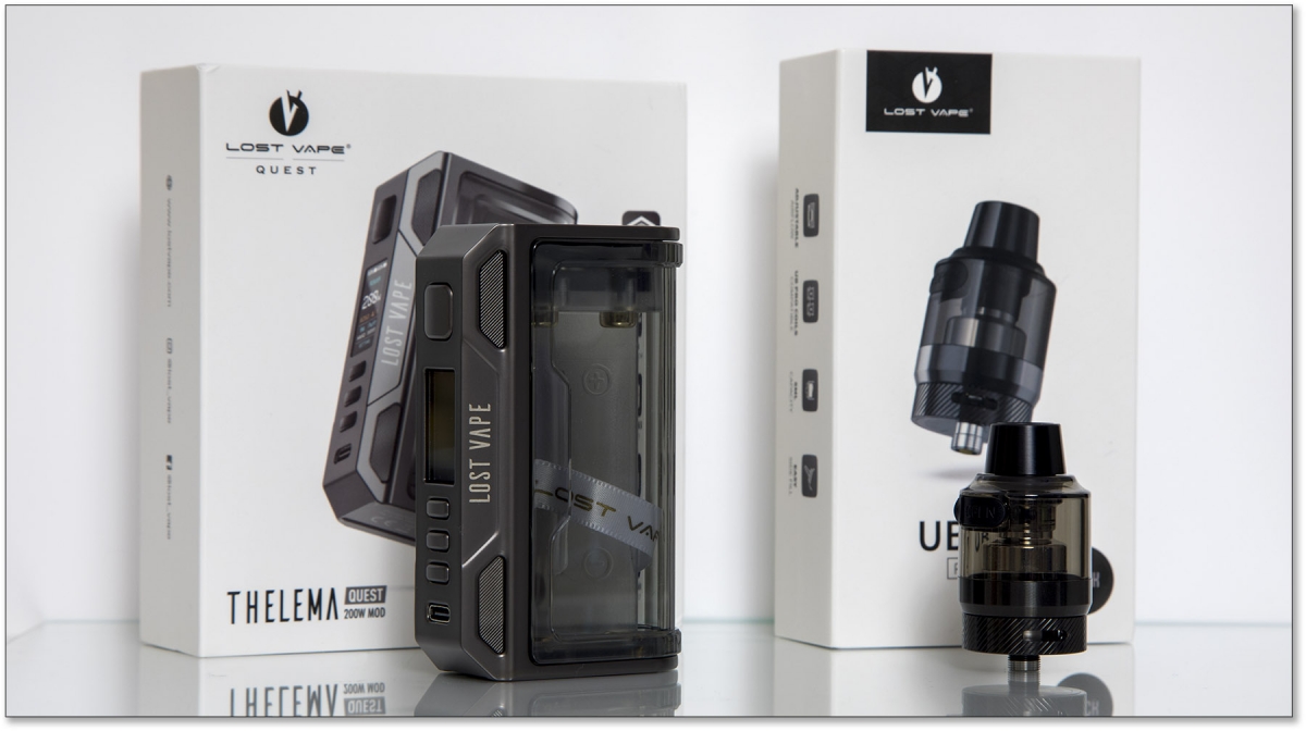Lost Vape Thelema Quest & UB Pro 200W Kit boxed