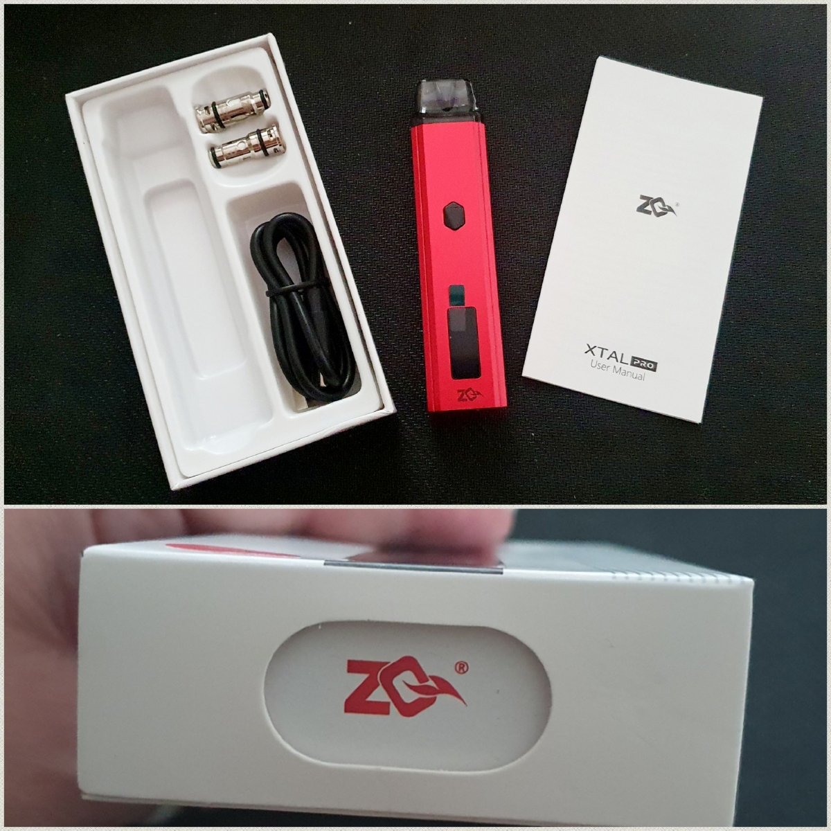 ZQ Vapor Xtal Pro Pod System contents and packaging