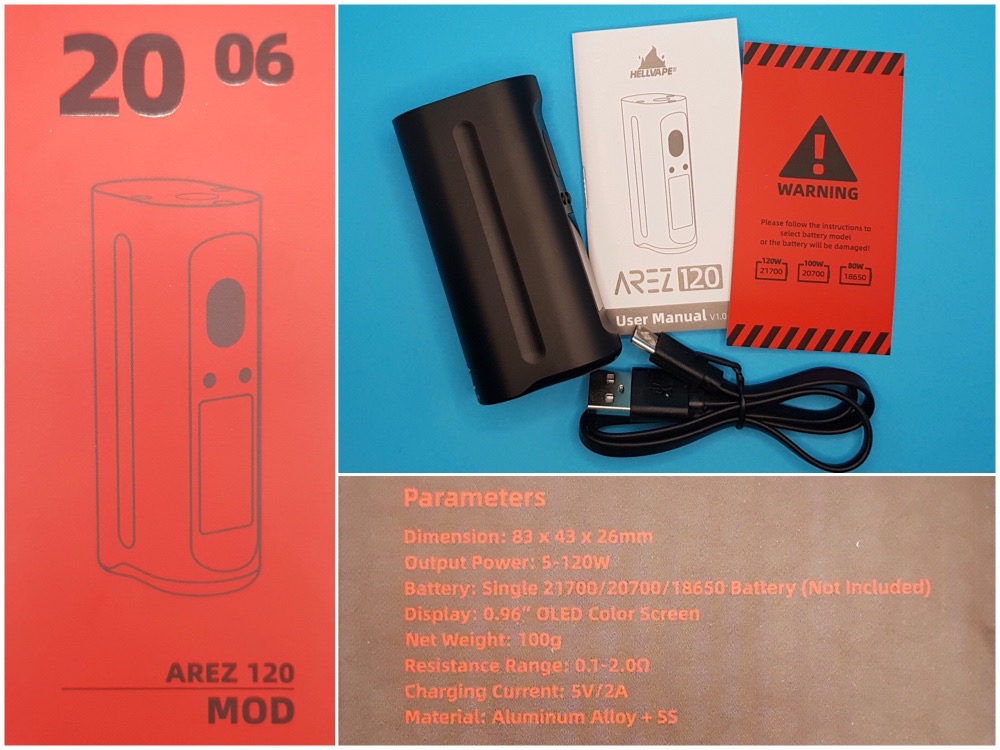 Hellvape Arez 120 specs and contents