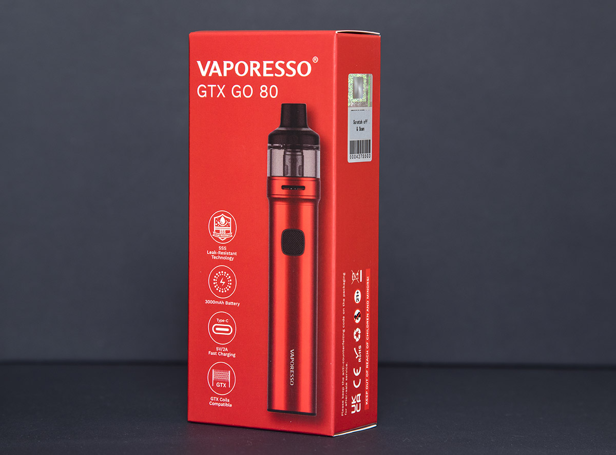 Vaporesso GTX Go 80 Pod Stick Kit box