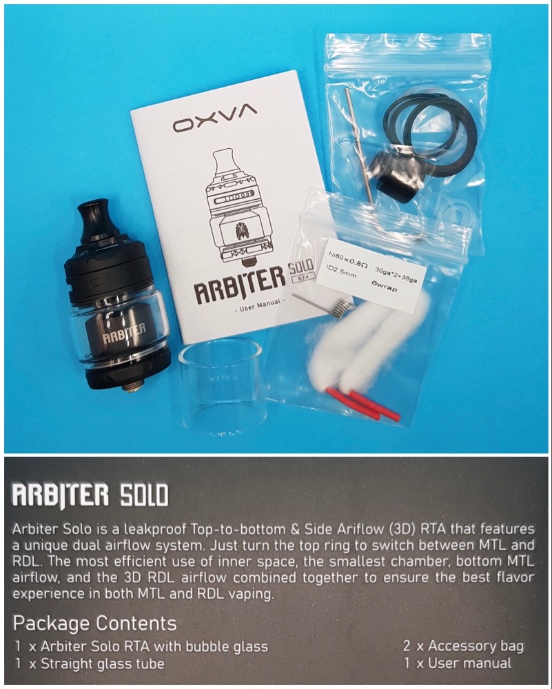 OXVA Arbiter Solo RTA contents