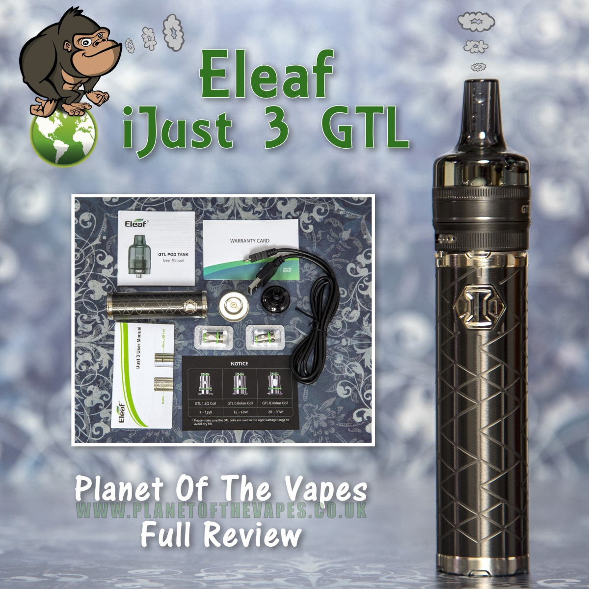 Eleaf iJust 3 with GTL Pod kit review