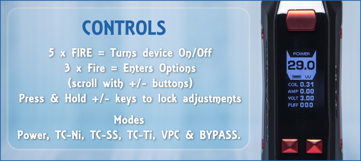 Geekvape Aegis Mini 80W vape kit controls
