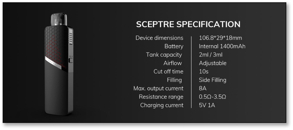 Innokin Sceptre MTL Edition specs