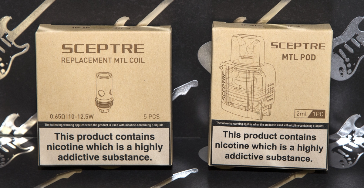 Innokin Sceptre MTL Edition pod and coil green packaging
