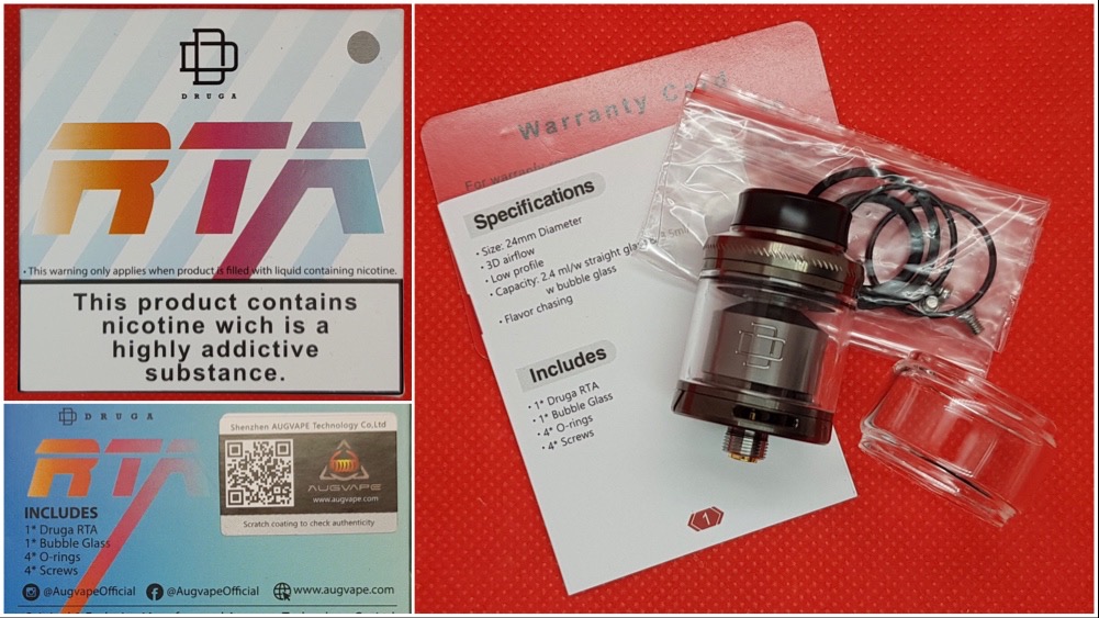 Augvape Intake MTL packaging and contents