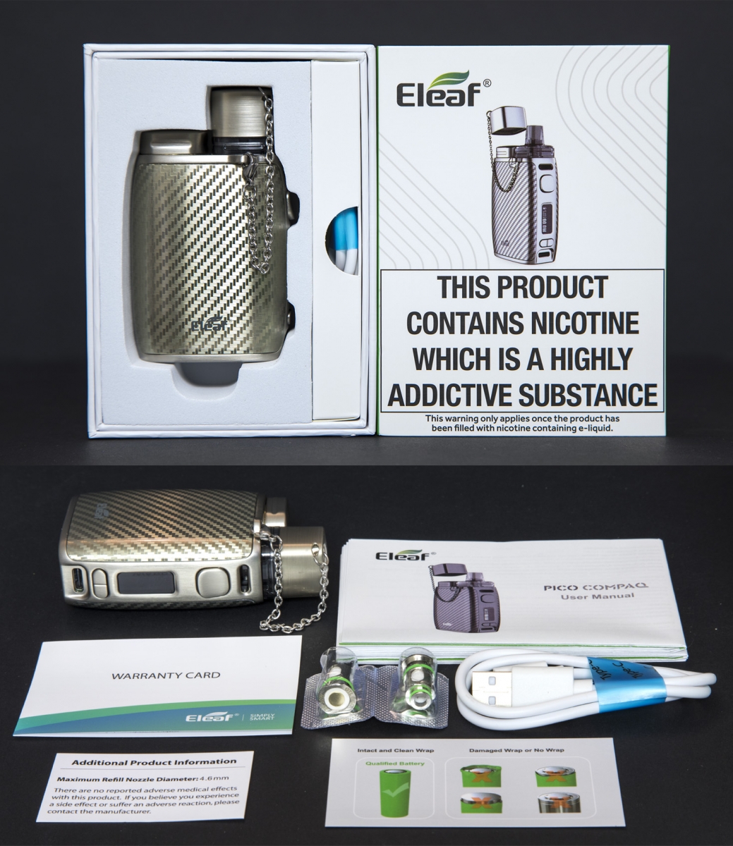 Eleaf Pico Compaq packaging and contents