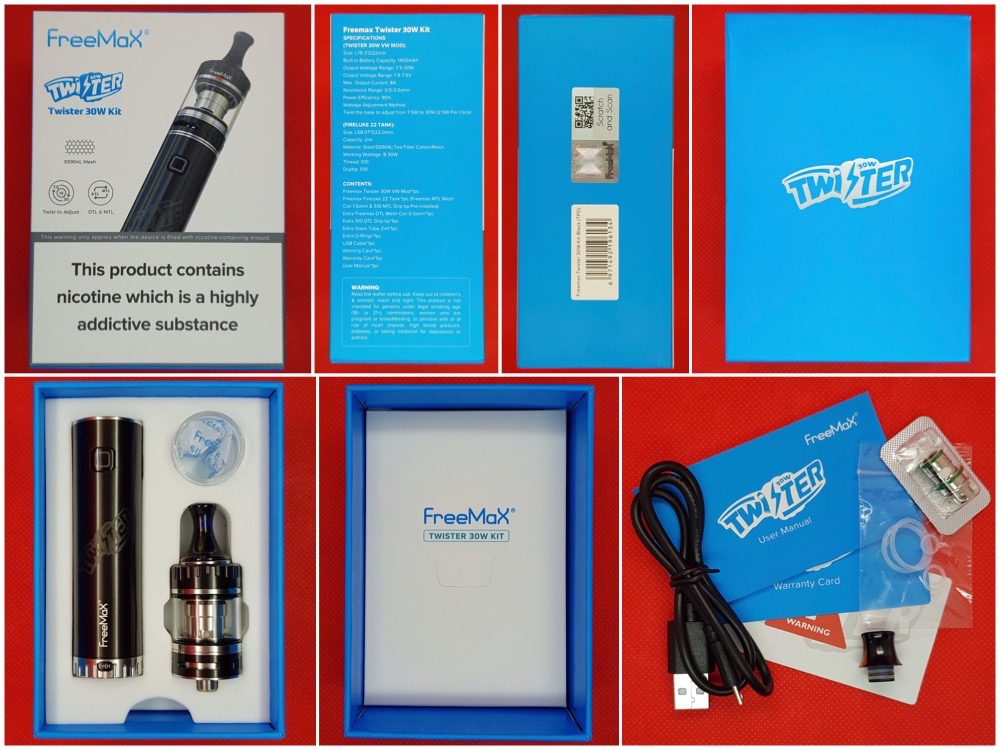 Freemax Twister 30W contents and packaging