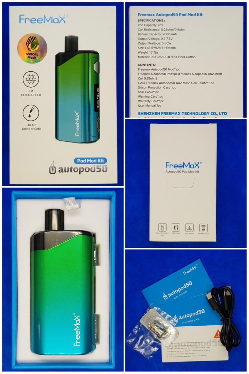 Freemax Autopod50 packaging and contents