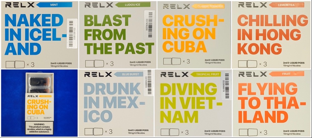 RELX Classic pod flavours